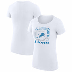 G-III 4Her by Carl Banks Women's Super-Slim Fit Lightweight Collage Team T-Shirt - Detroit Lions