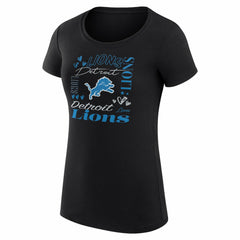 G-III 4Her by Carl Banks Women's Super-Slim Fit Lightweight Collage Team T-Shirt - Detroit Lions