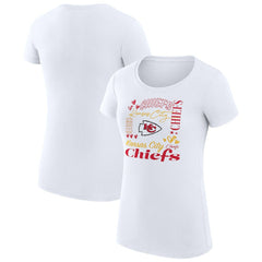 G-III 4Her by Carl Banks Women's Super-Slim Fit Lightweight Collage Team T-Shirt - Kansas City Chiefs