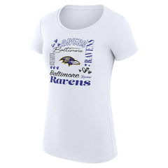 G-III 4Her by Carl Banks Women's Super-Slim Fit Lightweight Collage Team T-Shirt - Baltimore Ravens