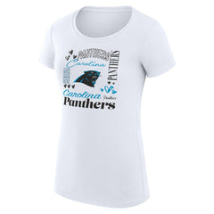 G-III 4Her by Carl Banks Women's Super-Slim Fit Lightweight Collage Team T-Shirt - Carolina Panthers