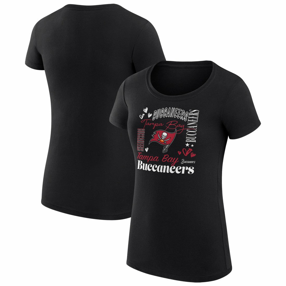 G-III 4Her by Carl Banks Women's Super-Slim Fit Lightweight Collage Team T-Shirt - Tampa Bay Buccaneers