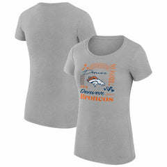 G-III 4Her by Carl Banks Women's Super-Slim Fit Lightweight Collage Team T-Shirt - Denver Broncos