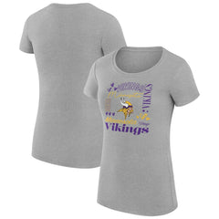 G-III 4Her by Carl Banks Women's Super-Slim Fit Lightweight Collage Team T-Shirt - Minnesota Vikings