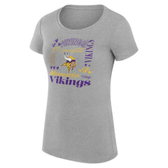 G-III 4Her by Carl Banks Women's Super-Slim Fit Lightweight Collage Team T-Shirt - Minnesota Vikings