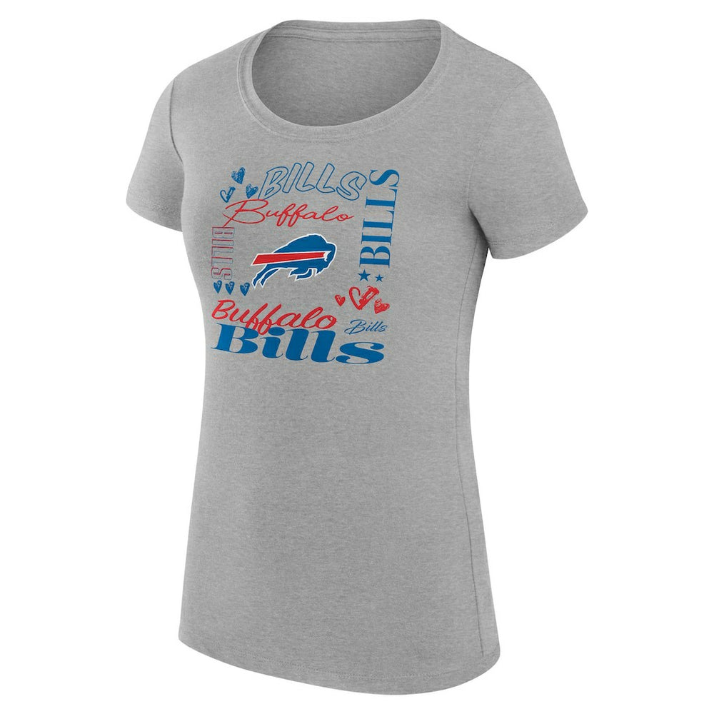 G-III 4Her by Carl Banks Women's Super-Slim Fit Lightweight Collage Team T-Shirt - Buffalo Bills