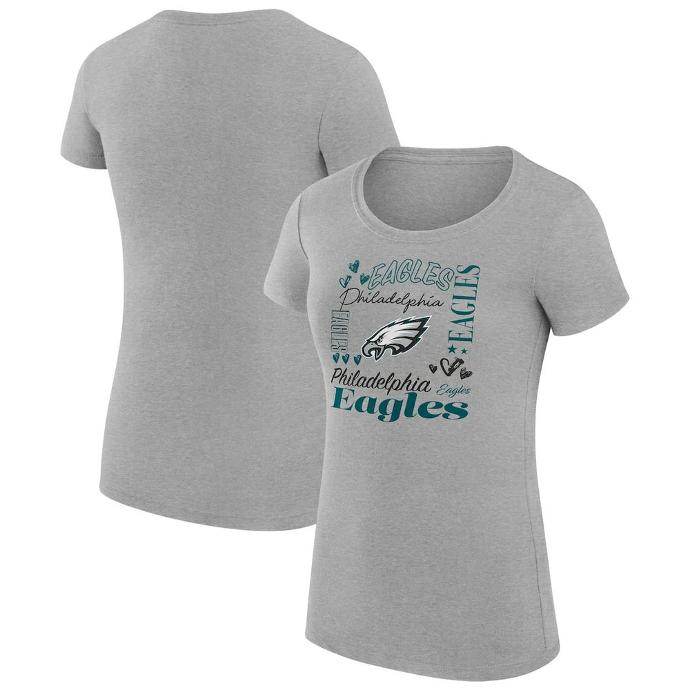 G-III 4Her by Carl Banks Women's Super-Slim Fit Lightweight Collage Team T-Shirt - Philadelphia Eagles