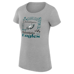 G-III 4Her by Carl Banks Women's Super-Slim Fit Lightweight Collage Team T-Shirt - Philadelphia Eagles