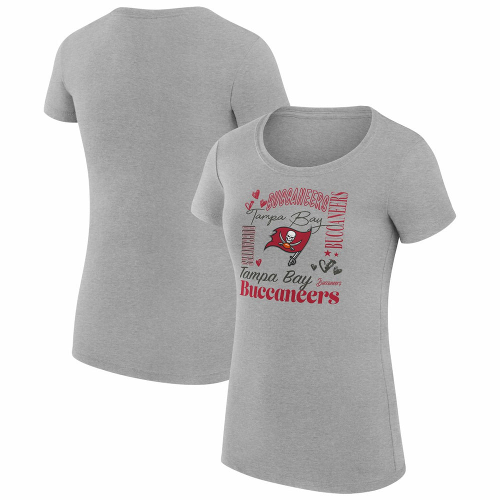 G-III 4Her by Carl Banks Women's Super-Slim Fit Lightweight Collage Team T-Shirt - Tampa Bay Buccaneers