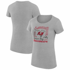 G-III 4Her by Carl Banks Women's Super-Slim Fit Lightweight Collage Team T-Shirt - Tampa Bay Buccaneers