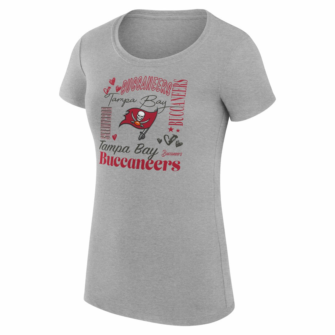 G-III 4Her by Carl Banks Women's Super-Slim Fit Lightweight Collage Team T-Shirt - Tampa Bay Buccaneers