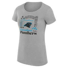 G-III 4Her by Carl Banks Women's Super-Slim Fit Lightweight Collage Team T-Shirt - Carolina Panthers