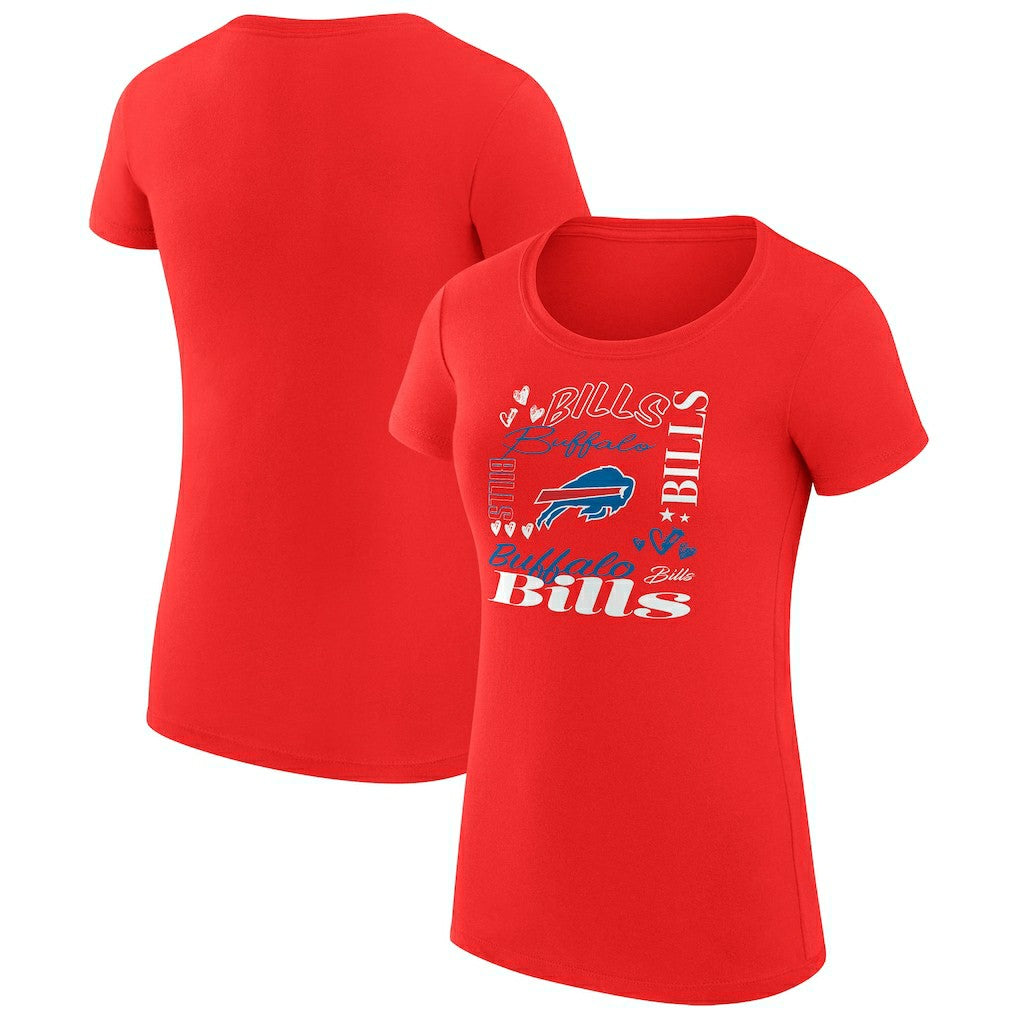G-III 4Her by Carl Banks Women's Super-Slim Fit Lightweight Collage Team T-Shirt - Buffalo Bills