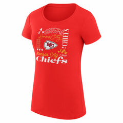 G-III 4Her by Carl Banks Women's Super-Slim Fit Lightweight Collage Team T-Shirt - Kansas City Chiefs