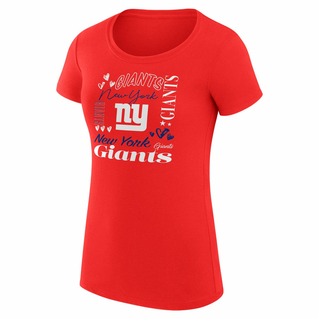 G-III 4Her by Carl Banks Women's Super-Slim Fit Lightweight Collage Team T-Shirt - New York Giants