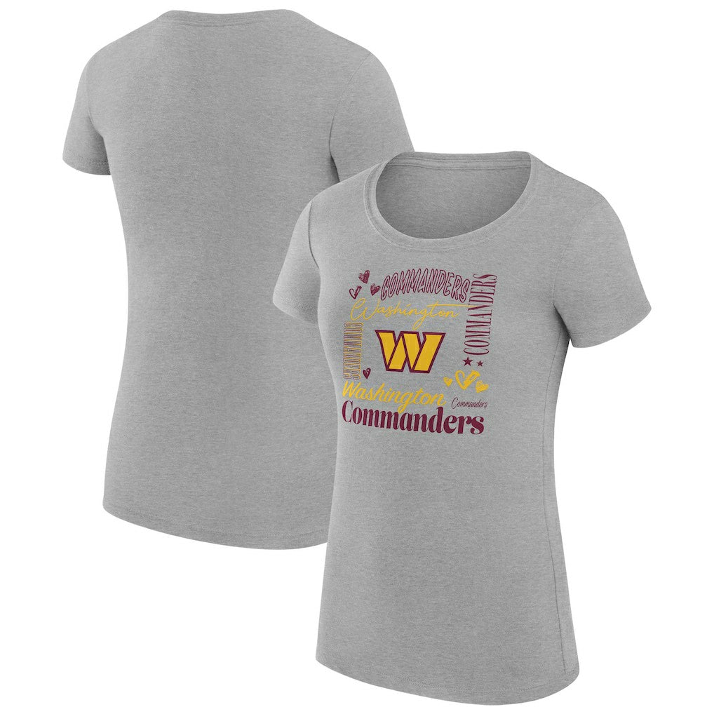 G-III 4Her by Carl Banks Women's Super-Slim Fit Lightweight Collage Team T-Shirt - Washington Commanders