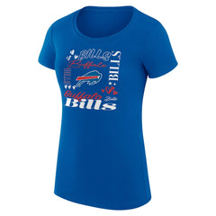 G-III 4Her by Carl Banks Women's Super-Slim Fit Lightweight Collage Team T-Shirt - Buffalo Bills