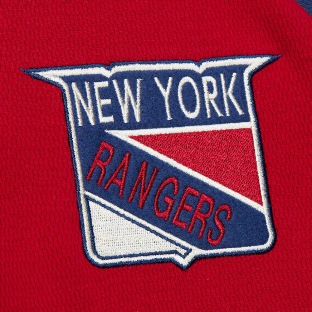 NHL Red New York Rangers Mitchell & Ness Thermal Henley Long Sleeve T-Shirt