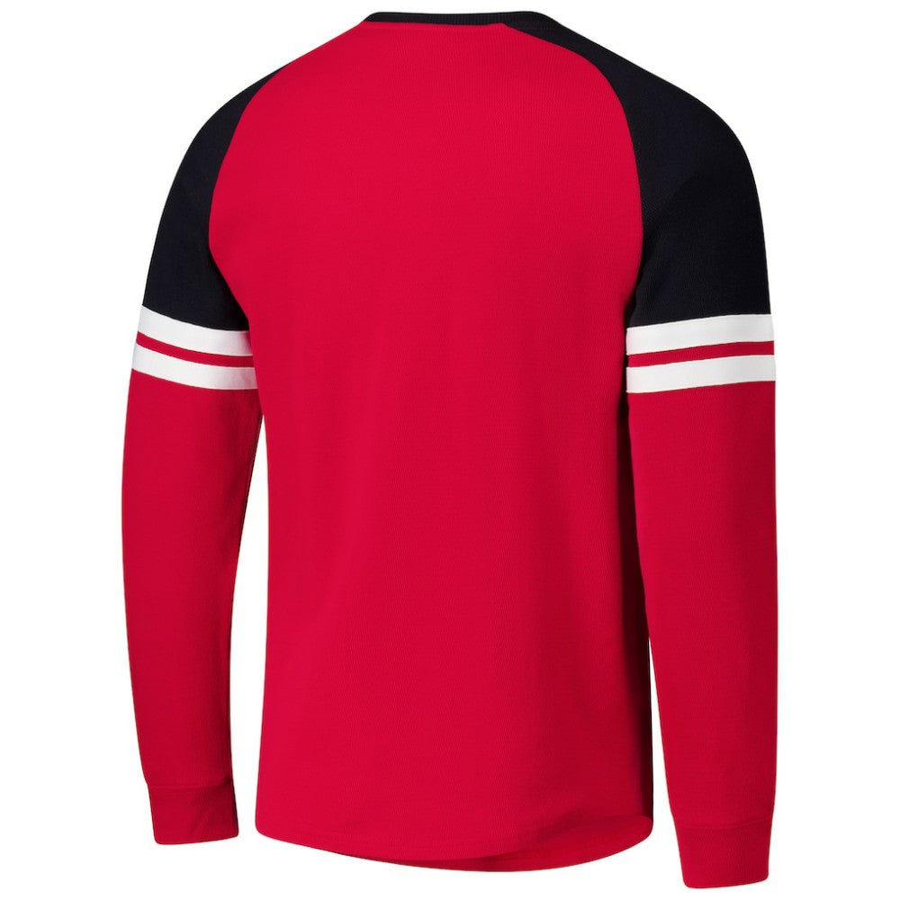 NHL Red Chicago Blackhawks Mitchell & Ness Thermal Henley Long Sleeve T-Shirt