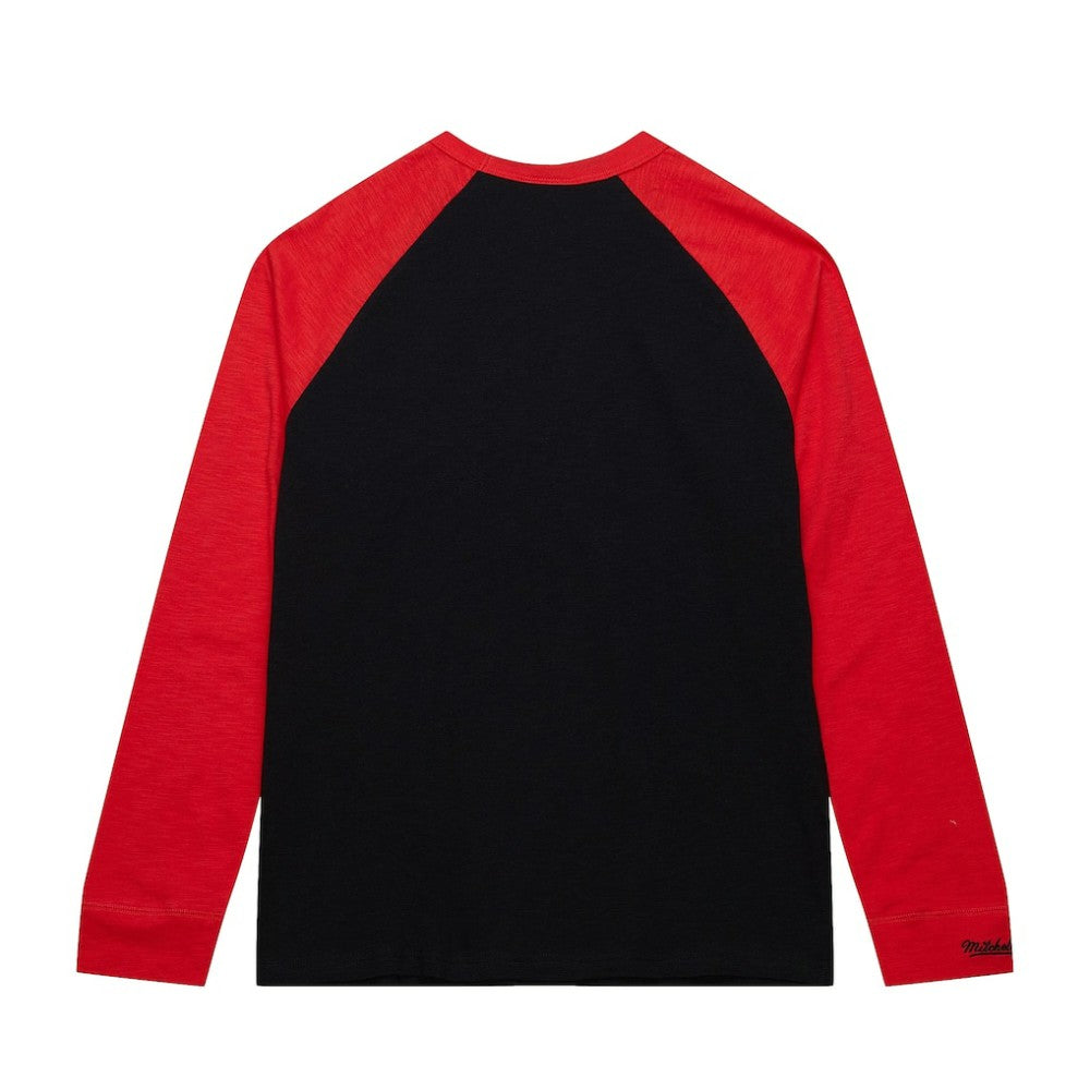 NHL Black/Red Carolina Hurricanes Mitchell & Ness Legendary Slub Raglan Long Sleeve T-Shirt