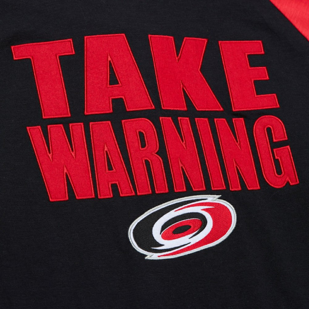 NHL Black/Red Carolina Hurricanes Mitchell & Ness Legendary Slub Raglan Long Sleeve T-Shirt