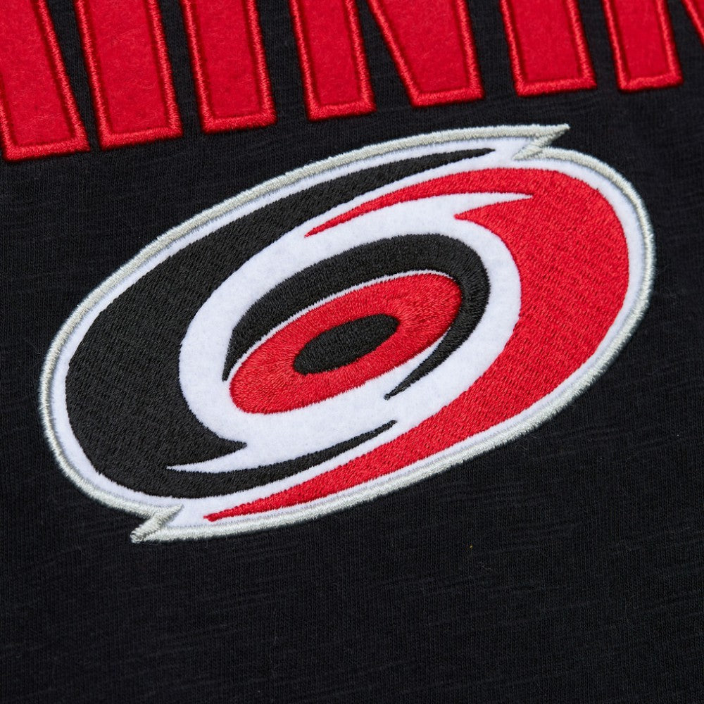 NHL Black/Red Carolina Hurricanes Mitchell & Ness Legendary Slub Raglan Long Sleeve T-Shirt