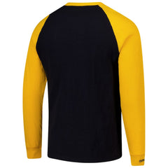 NHL Black/Gold Pittsburgh Penguins Mitchell & Ness Legendary Slub Raglan Long Sleeve T-Shirt
