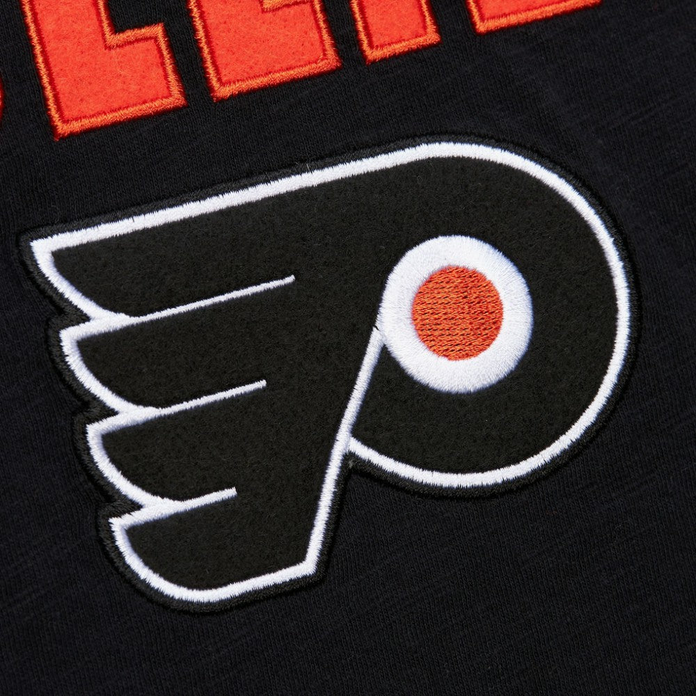 NHL Black/Orange Philadelphia Flyers Mitchell & Ness Legendary Slub Raglan Long Sleeve T-Shirt