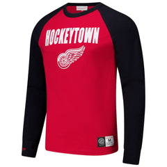 NHL Red/Black Detroit Red Wings Mitchell & Ness Legendary Slub Raglan Long Sleeve T-Shirt