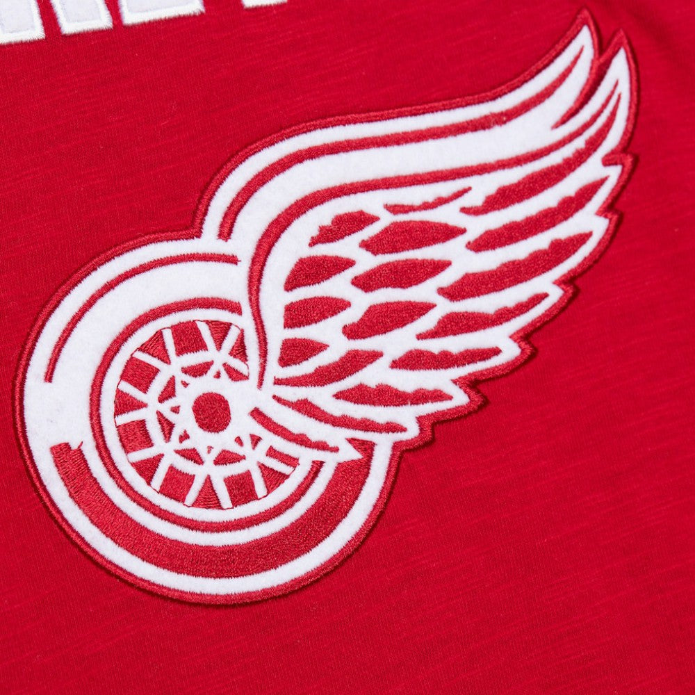 NHL Red/Black Detroit Red Wings Mitchell & Ness Legendary Slub Raglan Long Sleeve T-Shirt