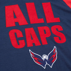 NHL Navy/Red Washington Capitals Mitchell & Ness Legendary Slub Raglan Long Sleeve T-Shirt