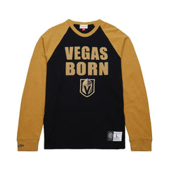 NHL Black/Gold Vegas Golden Knights Mitchell & Ness Legendary Slub Raglan Long Sleeve T-Shirt