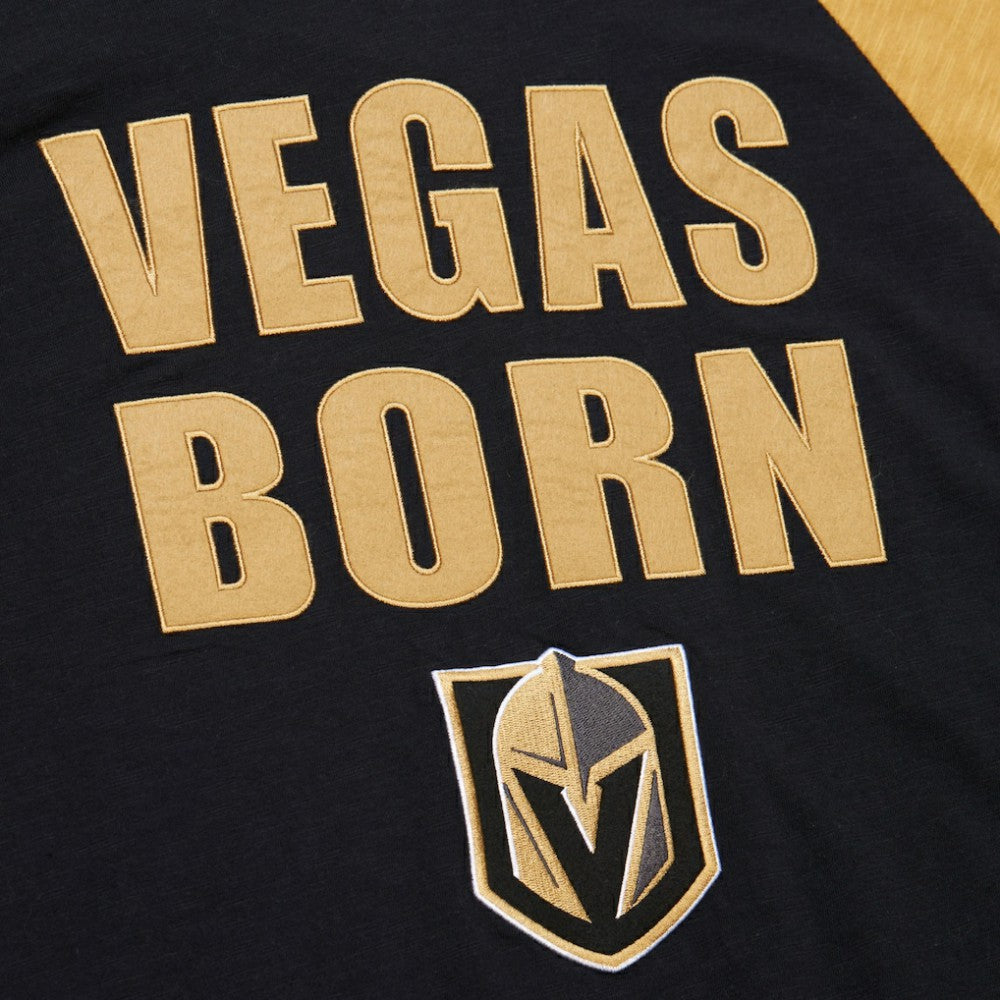 NHL Black/Gold Vegas Golden Knights Mitchell & Ness Legendary Slub Raglan Long Sleeve T-Shirt