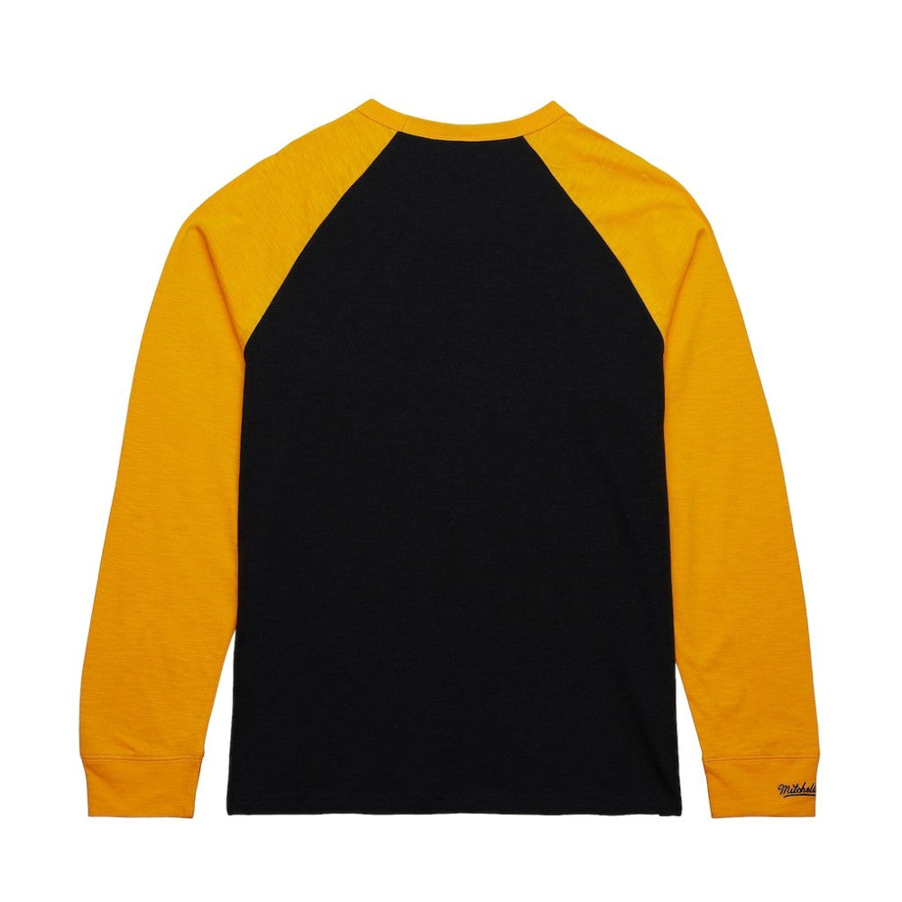 NHL Black/Gold Boston Bruins Mitchell & Ness Legendary Slub Raglan Long Sleeve T-Shirt