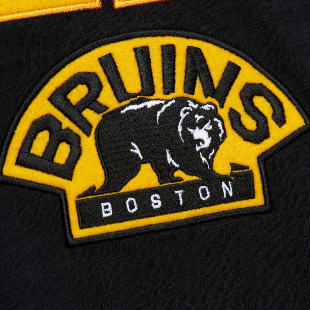 NHL Black/Gold Boston Bruins Mitchell & Ness Legendary Slub Raglan Long Sleeve T-Shirt
