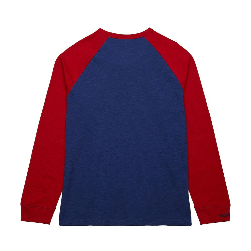 NHL Blue/Red New York Rangers Mitchell & Ness Legendary Slub Raglan Long Sleeve T-Shirt