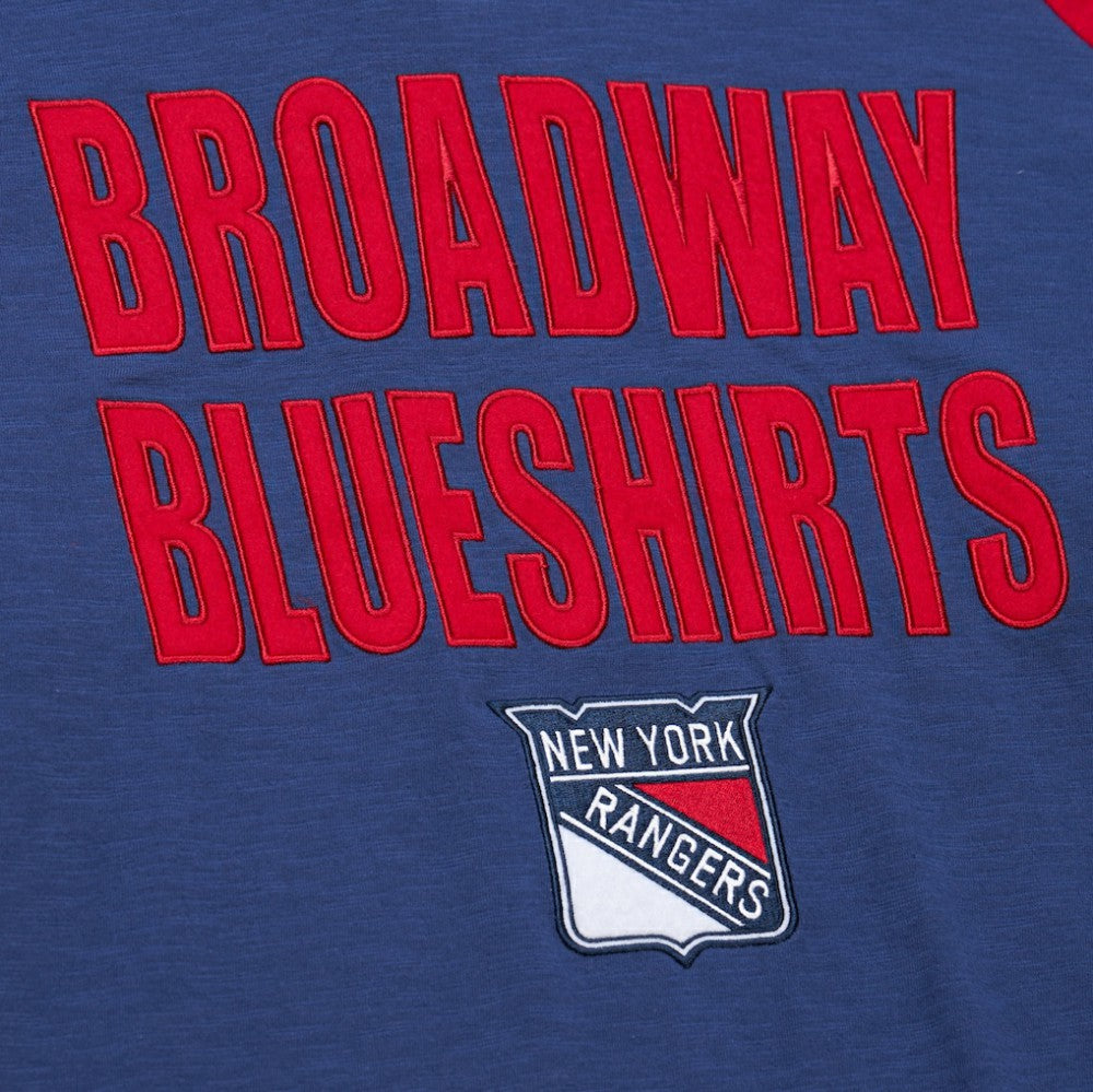NHL Blue/Red New York Rangers Mitchell & Ness Legendary Slub Raglan Long Sleeve T-Shirt
