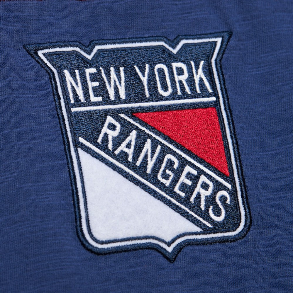 NHL Blue/Red New York Rangers Mitchell & Ness Legendary Slub Raglan Long Sleeve T-Shirt