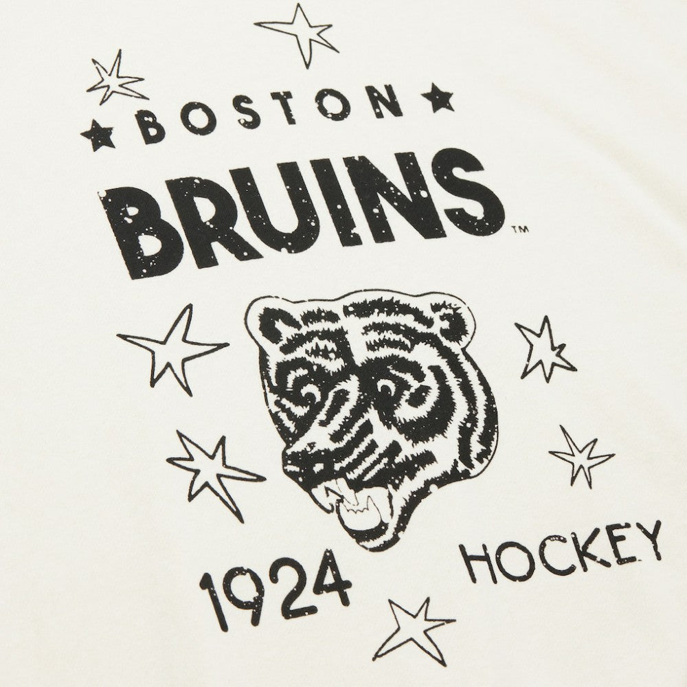 NHL Cream Boston Bruins Mitchell & Ness Women's Logo 3.0 Pullover Sweatshirt
