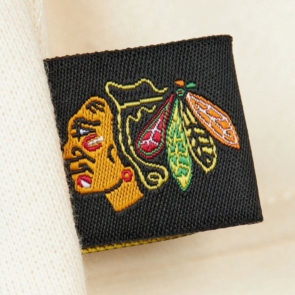 NHL Cream Chicago Blackhawks Mitchell & Ness Women's Logo 3.0 Pullover Sweatshirt