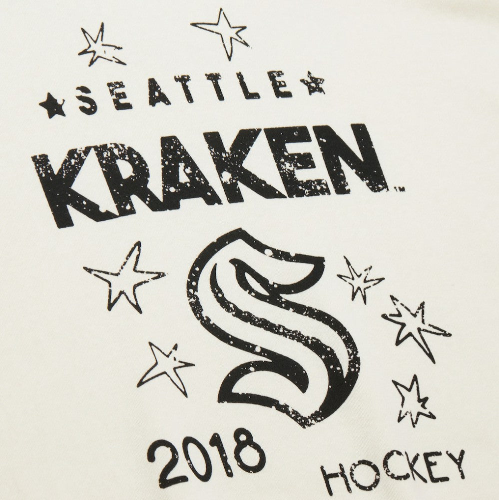 NHL Cream Seattle Kraken Mitchell & Ness Women's Logo 3.0 Pullover Sweatshirt