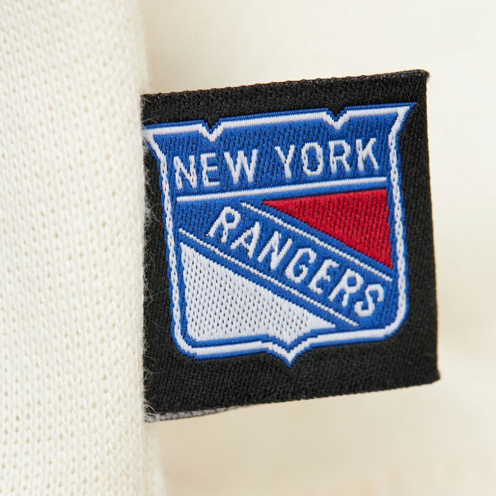 NHL Cream New York Rangers Mitchell & Ness Women's Logo 3.0 Pullover Sweatshirt