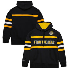 NHL Black Boston Bruins Mitchell & Ness Head Coach Slogan Pullover Hoodie