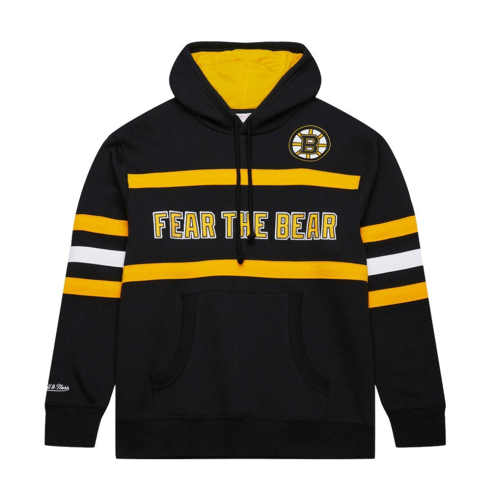 NHL Black Boston Bruins Mitchell & Ness Head Coach Slogan Pullover Hoodie