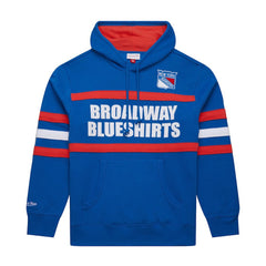 NHL Blue New York Rangers Mitchell & Ness Head Coach Slogan Pullover Hoodie