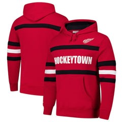 NHL Red Detroit Red Wings Mitchell & Ness Head Coach Slogan Pullover Hoodie