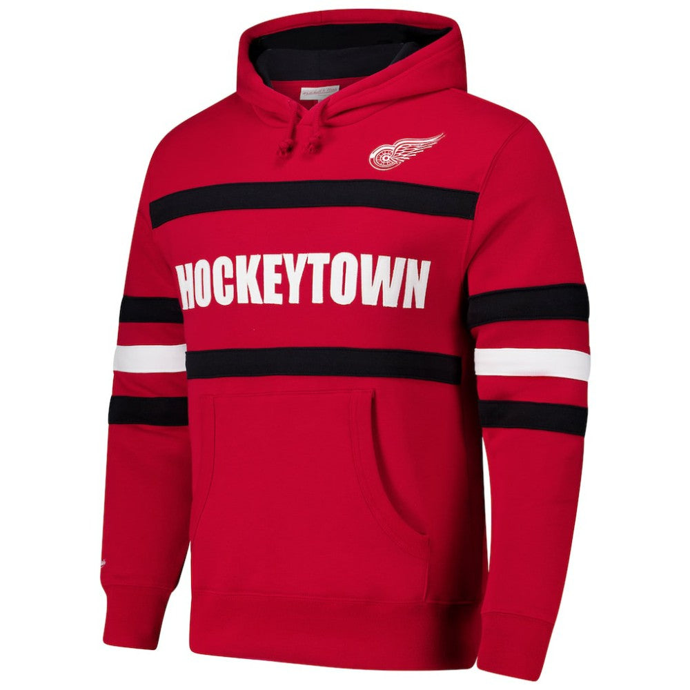 NHL Red Detroit Red Wings Mitchell & Ness Head Coach Slogan Pullover Hoodie