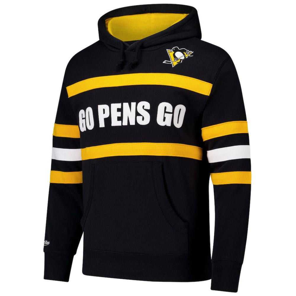 NHL Black Pittsburgh Penguins Mitchell & Ness Head Coach Slogan Pullover Hoodie