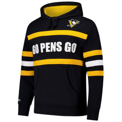 NHL Black Pittsburgh Penguins Mitchell & Ness Head Coach Slogan Pullover Hoodie