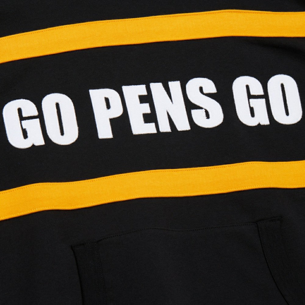 NHL Black Pittsburgh Penguins Mitchell & Ness Head Coach Slogan Pullover Hoodie
